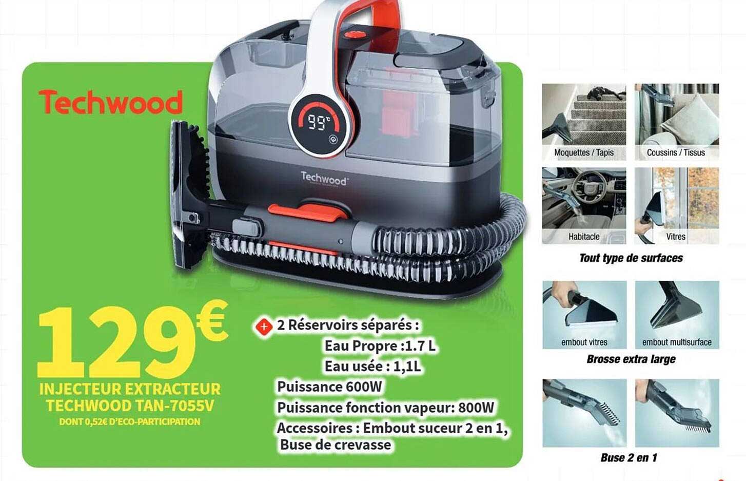 Injecteur extracteur Techwood TAN-7055V
