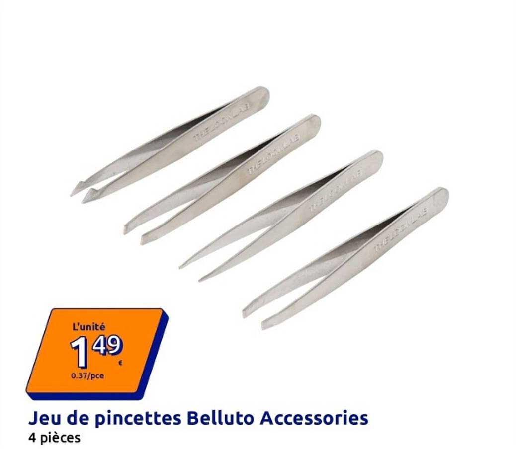 Jeu de pincettes Belluto Accessories 4 pièces