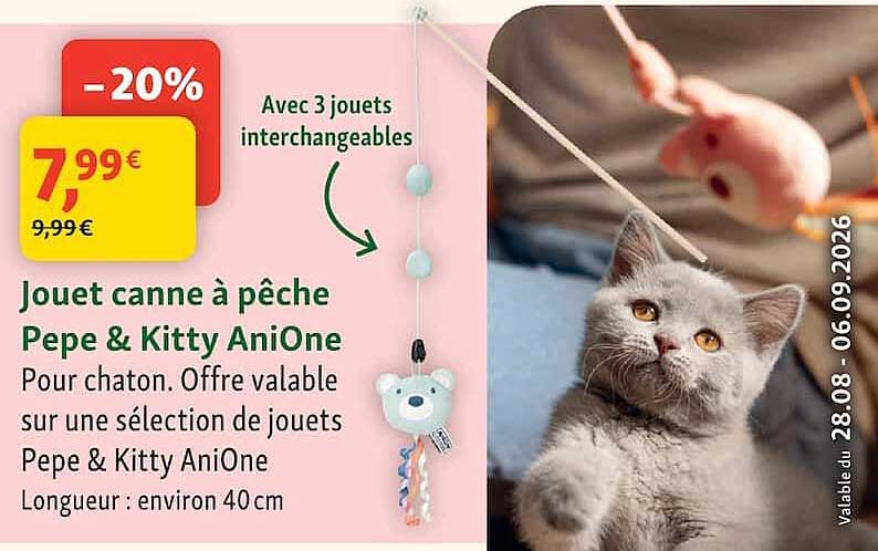 Jouet canne à pêche Pepe & Kitty AniOne