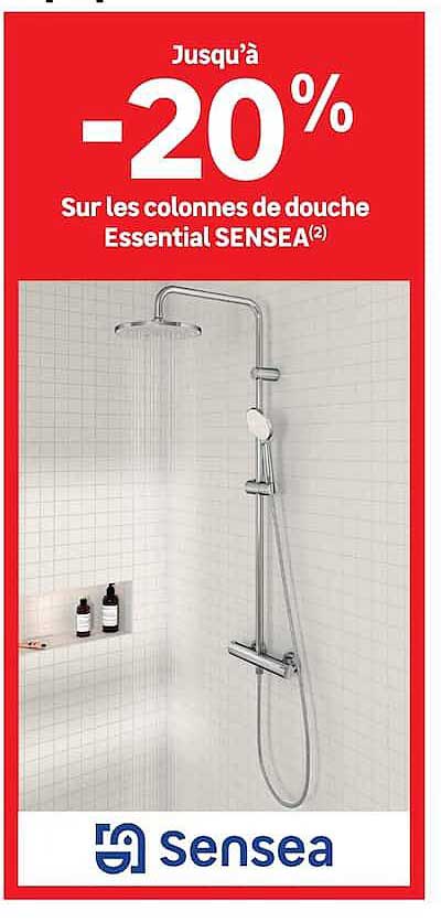 Jusqu’à -20% Sur les colonnes de douche Essential SENSEA(2)