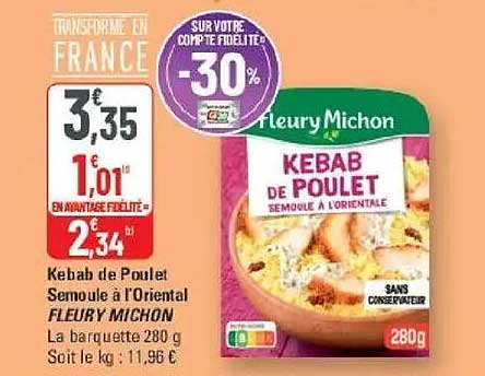Kebab de Poulet Semoule à l'Oriental FLEURY MICHON