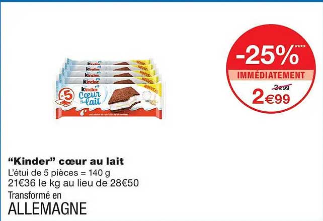 Kinder cœur au lait