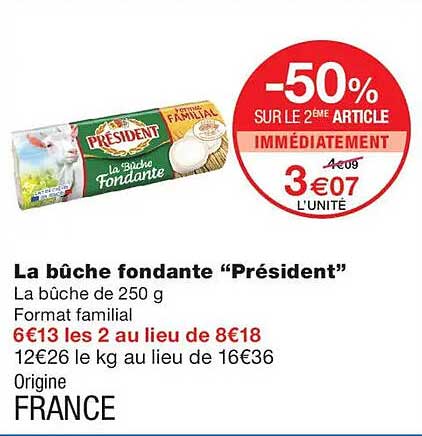 La bûche fondante “Président”
