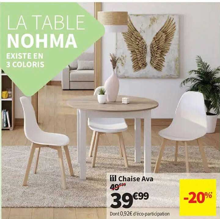 LA TABLE NOHMA EXISTE EN 3 COLORIS