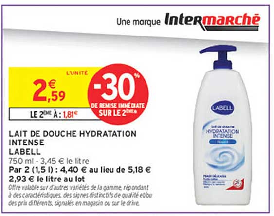 LAIT DE DOUCHE HYDRATATION INTENSE LABEL