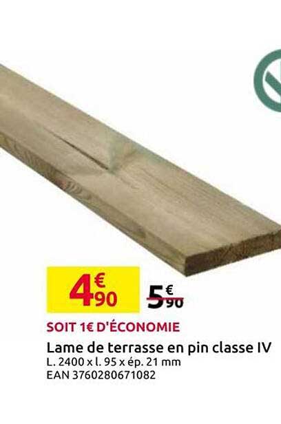 Lame de terrasse en pin classe IV
