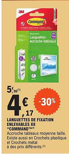 LANGUETTES DE FIXATION ENLEVABLES X8 “COMMAND”