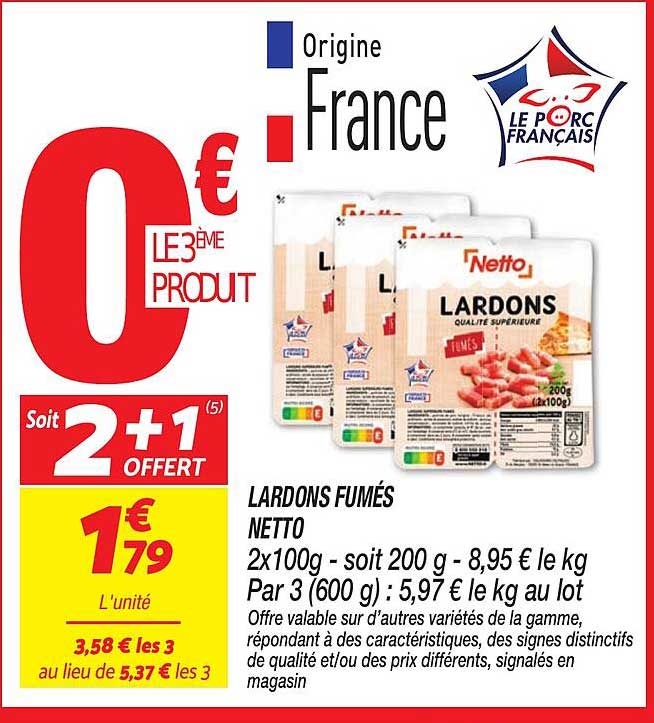 LARDONS FUMÉS NETTO