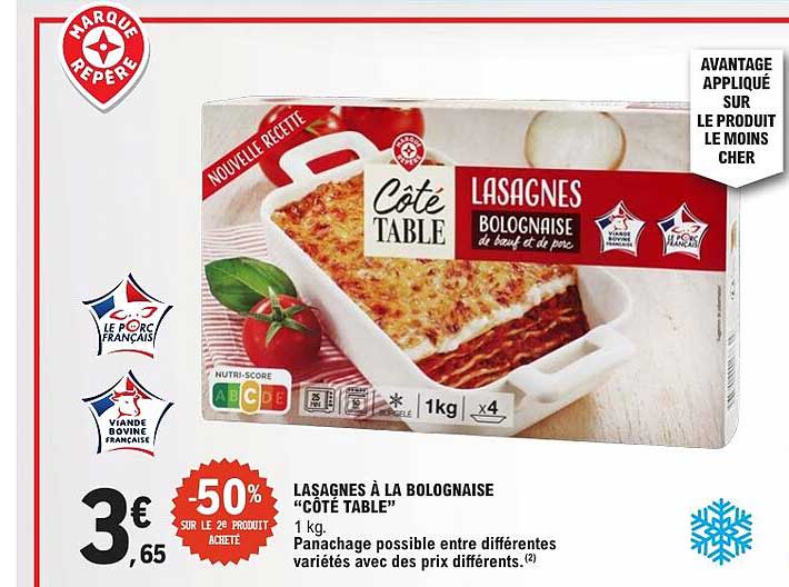 LASAGNES À LA BOLOGNAISE “CÔTÉ TABLE”