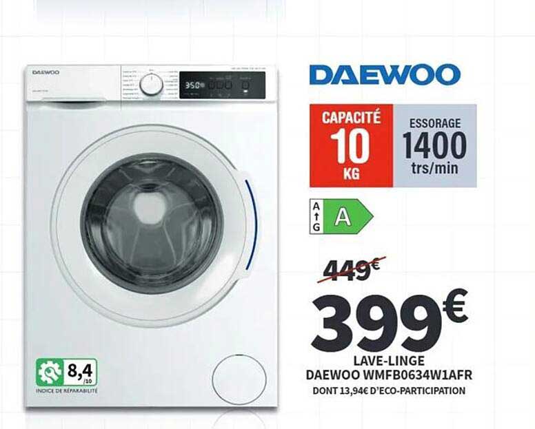 LAVE-LINGE DAEWOO WMFB0634W1AFR