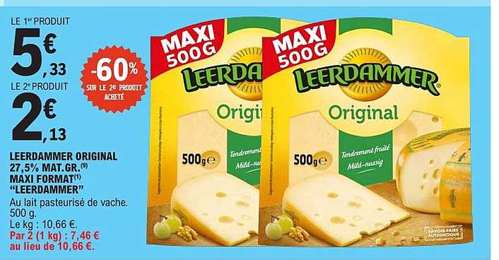 LE 1er PRODUIT 5€ 33 LE 2e PRODUIT 2€ 13 -60% SUR LE 2e PRODUIT ACHETÉ