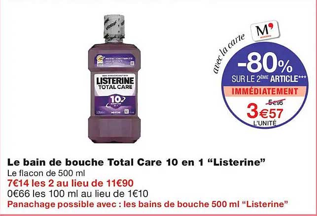 Le bain de bouche Total Care 10 en 1 “Listerine”