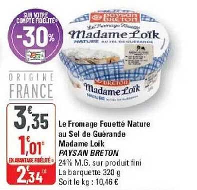 Le Fromage Fouetté Nature au Sel de Guérande Madame Loïk PAYSAN BRETON