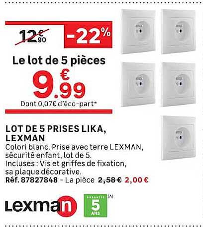 Le lot de 5 pièces