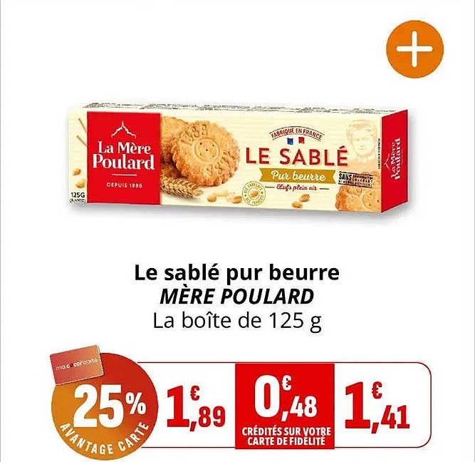Le sablé pur beurre MÈRE POULARD La boîte de 125 g