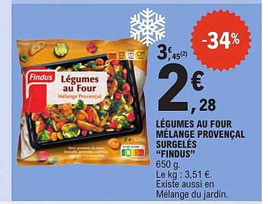 LÉGUMES AU FOUR MÉLANGE PROVENÇAL SURGELÉS "FINDUS"