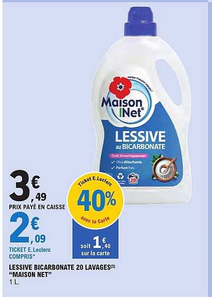 LESSIVE BICARBONATE 20 LAVAGES “MAISON NET” 1 L.