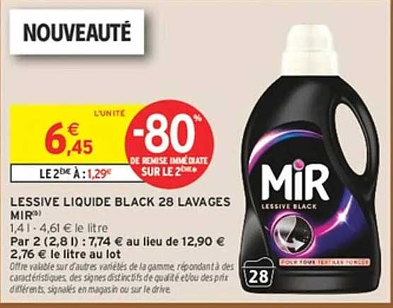 LESSIVE LIQUIDE BLACK 28 LAVAGES MIR®