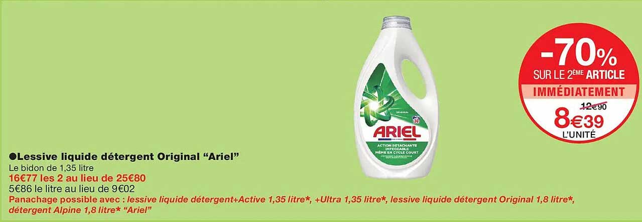 Lessive liquide détergent Original “Ariel”