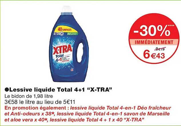 Lessive liquide Total 4+1 “X-TRA”