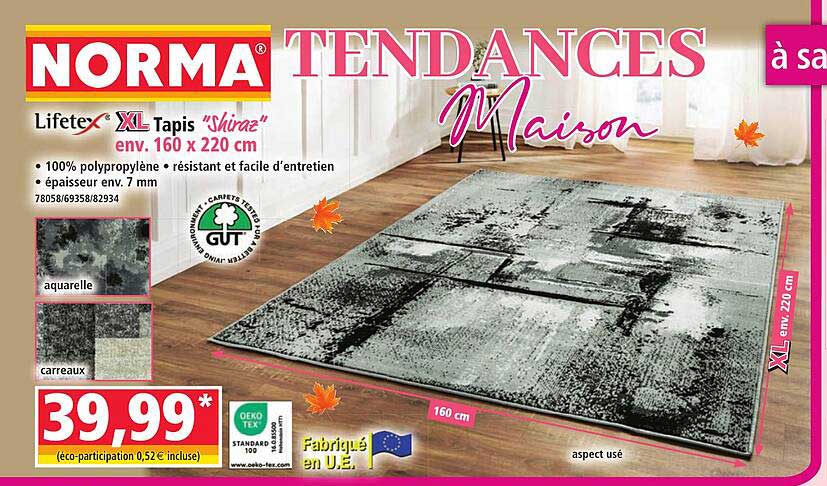 Lifetex XL Tapis “Shiraz” env. 160 x 220 cm