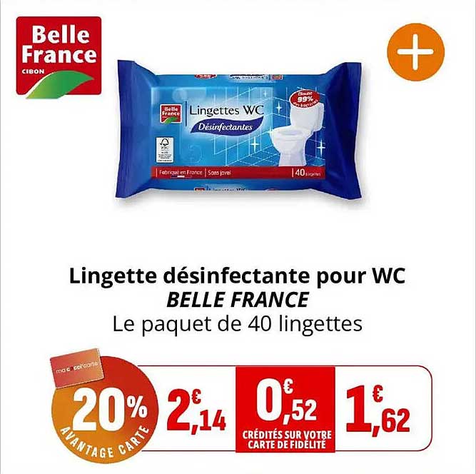 Lingette désinfectante pour WC BELLE FRANCE