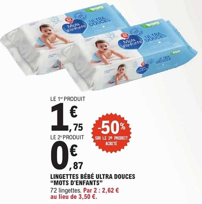 LINGETTES BÉBÉ ULTRA DOUCES “MOTS D’ENFANTS”