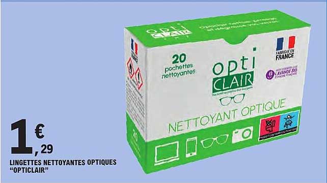 LINGETTES NETTOYANTES OPTIQUES “OPTICLAIR”
