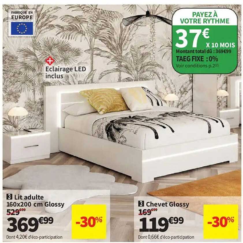 Lit adulte 160x200 cm Glossy