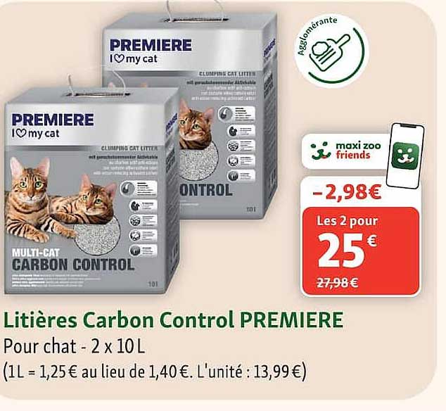 Litières Carbon Control PREMIERE
