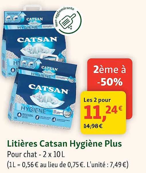 Litières Catsan Hygiène Plus