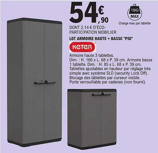 LOT ARMOIRE HAUTE + BASE "PIU"