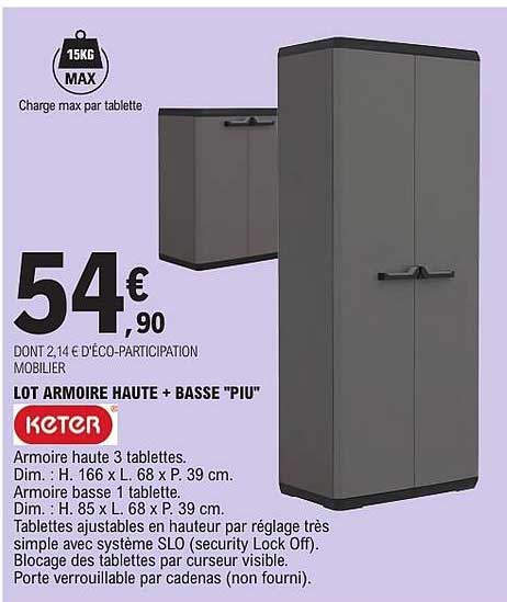 LOT ARMOIRE HAUTE + BASSE "PIU"