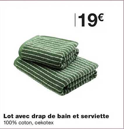 Lot avec drap de bain et serviette
