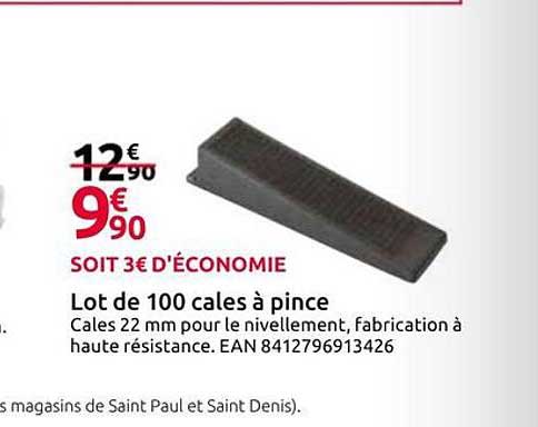 Lot de 100 cales à pince