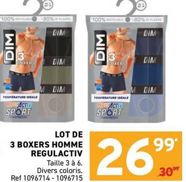LOT DE 3 BOXERS HOMME REGULACTIV