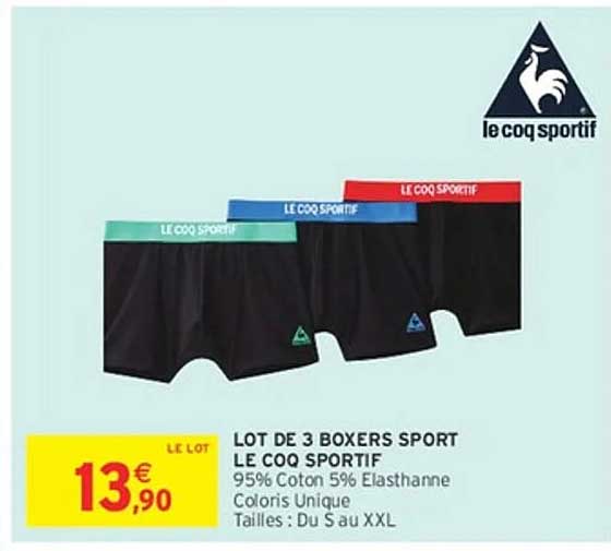 LOT DE 3 BOXERS SPORT LE COQ SPORTIF