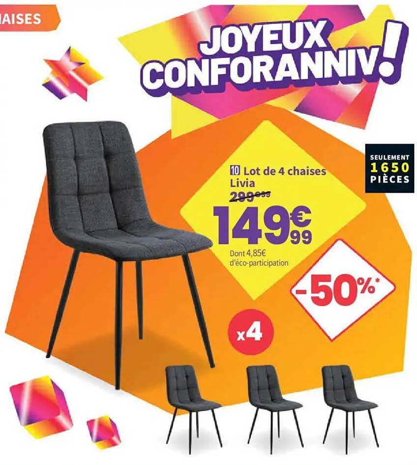 Lot de 4 chaises Livia