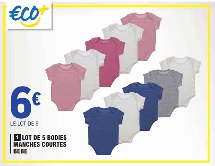 LOT DE 5 BODIES MANCHES COURTES BEBE