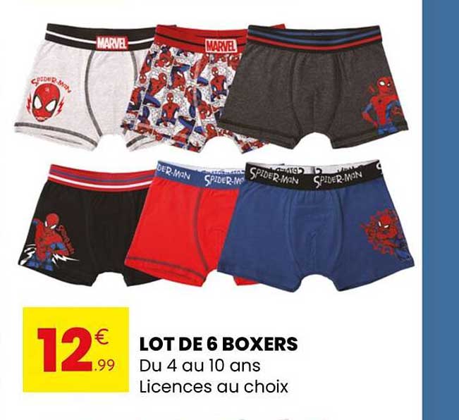 LOT DE 6 BOXERS