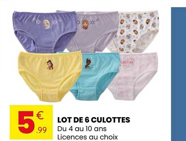 LOT DE 6 CULOTTES