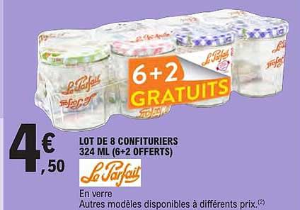 LOT DE 8 CONFITURIERS 324 ML (6+2 OFFERTS)