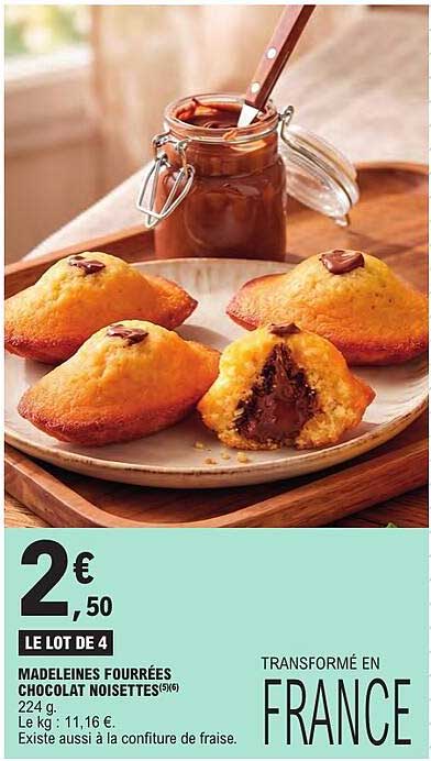MADELEINES FOURRÉES CHOCOLAT NOISETTES(5/6)