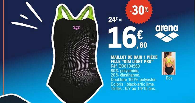 MAILLOT DE BAIN 1 PIECE FILLE “DIM LIGHT PRO”