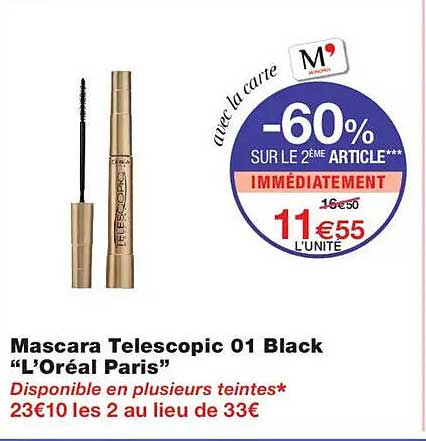 Mascara Telescopic 01 Black “L’Oréal Paris”
