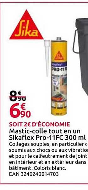 Mastic-colle tout en un Sikaflex Pro-11FC 300 ml