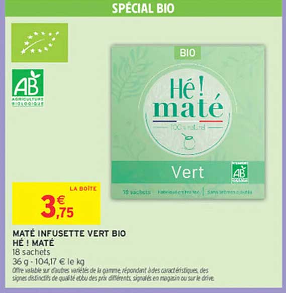 MATÉ INFUSETTE VERT BIO HÉ ! MATÉ