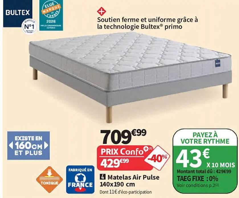 Matelas Air Pulse 140x190 cm