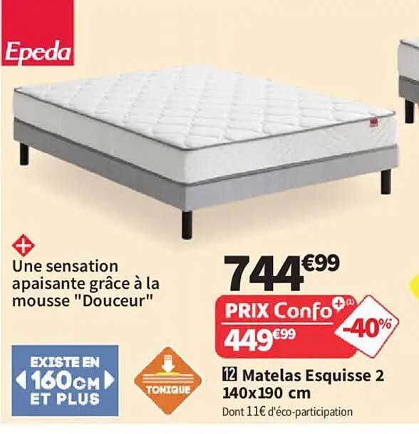 Matelas Esquisse 2 140x190 cm