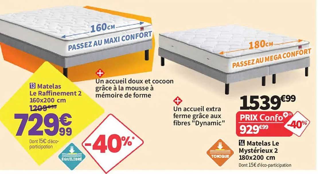 Matelas Le Raffinement 2 160x200 cm